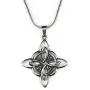 Witches Knot Necklace, with 18'' Snake chain, Witchs Star the Magic Knot Wiccan Pendant 4-Pointed Celtic Star Charm Triquetra Wicca Magick Pure Stainless
