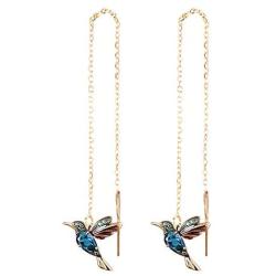 Hummingbird Earrings For Women Threader Earrings Dangle Drop Earrings Crystal Tassel Earrings Rhinestone Diamond Stud Earrings Thanksgiving Day Gift Fashion Jewelry For Women Girls(Pink/Blue)