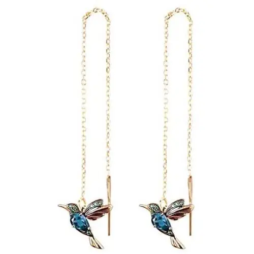 Hummingbird Earrings For Women Threader Earrings Dangle Drop Earrings Crystal Tassel Earrings Rhinestone Diamond Stud Earrings Thanksgiving Day Gift Fashion Jewelry For Women Girls(Pink/Blue)
