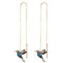 Hummingbird Earrings For Women Threader Earrings Dangle Drop Earrings Crystal Tassel Earrings Rhinestone Diamond Stud Earrings Thanksgiving Day Gift Fashion Jewelry For Women Girls(Pink/Blue)