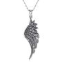 LOOVE Angel Wings Necklace Sterling Silver Guardian Angel Wings Pendant with 18'' Chain, Charm Jewelry Gift for Women Girl