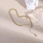 Lalynnly 14K Gold Plated Chain Medallion Bead Simple Minimalist Choker Pendant Necklace Dainty Jewelry for Women Girls