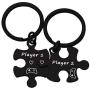 CHENVA Couple Keychain Set Player 1 Player 2 Puzzle Keychains Gamer Couple Gift His and Hers Jewelry