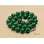 JYXJEWELRY Fashion Jade Necklace 12mm Green Malay Jade Necklace Round Beads Gemstone Jewelry For Women 18''