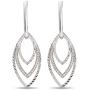 14K Gold Plated Sterling Silver three leaf-shaped drop dangle earrings with cubic zirconia simulated diamonds 14K Gold Plated Sterling Silver three leaf-shaped drop dangle earrings with cubic zirconia simulated diamonds