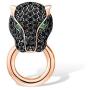 Santuzza Black Panther Spinel Rose Gold 14K Plating Pendant for Women 925 Sterling Silver Leopard Head Pendants