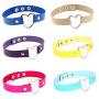 Tvoip 6Pcs Hot PU Leather Punk Heart Studded Choker Necklace Rivet Buckle Collar Necklace Gift for Women Jewelry