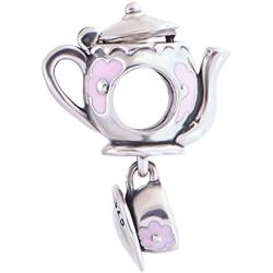 SPARKL Jewellery Teapot and Cup 925 Sterling Silver Bead for Pandora Charm Bracelet/European Style Charm Bracelets