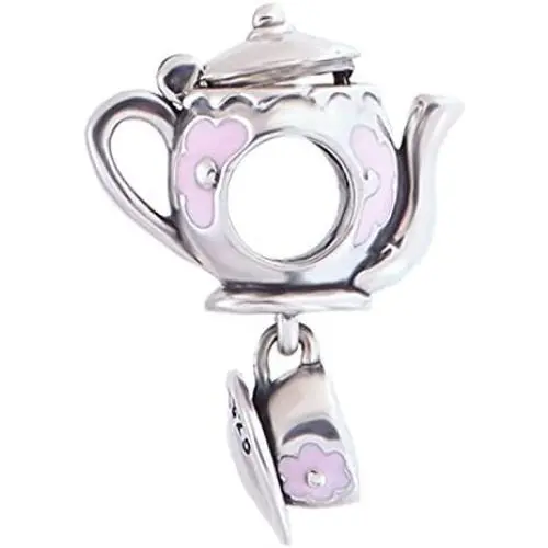 SPARKL Jewellery Teapot and Cup 925 Sterling Silver Bead for Pandora Charm Bracelet/European Style Charm Bracelets SPARKL Jewellery Teapot and Cup 925 Sterling Silver Bead for Pandora Charm Bracelet/European Style Charm Bracelets