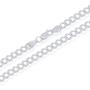 NYC Sterling Mens 5mm Solid Sterling Silver .925 Curb Link Chain Necklace, Made in Italy