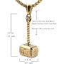 HZMAN Thor Hammer Stainless Steel Necklace For Men and Women Hammer Pendant Necklace 22+2 Inch Chain