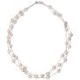 Gem Stone King 3-Row 7-8mm Pink Cultured Freshwater Pearl Necklace Earrings Set 18inches