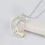 Jingran Two-Tone Cute Cat on the Moon And Star Pendant Necklace for Women Gift Girl