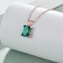 TOUPOP Birthday Gifts for Women s925 Sterling Silver Rose Gold Plated Choker Necklace with Square Cut Birthstone Gifts for Women Girls Birthday Mom