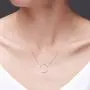 Ladytree S925 Sterling Silver Dainty Simple Circle Pendant Eternity Necklace,Rolo Chain,18+2 Ladytree S925 Sterling Silver Dainty Simple Circle Pendant Eternity Necklace,Rolo Chain,18+2