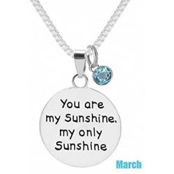 TISDA Birthstone Crystals Necklace,''You are my Sunshine my only Sunshine'' Necklace 18'' chain