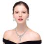 LOYALLOOK Costume Jewelry for Women Necklaces CZ Teardrop Bridesmaid Earrings Rhinestone Necklace Wedding Jewelry for Bride