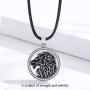 Eusense Lion Necklace Sterling Silver Celtic Lion King Heads Pendant Necklaces Lion Jewelry for Men, Women