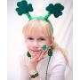 St.Patricks Day Jewelry Set for Women Shamrock Clover Print Faux Leather Earrings for Women Irish Green Bracelet Hat Shaped Keychain Holiday Jewelry