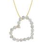 1/2 Carat Diamond Heart Pendant Necklace in 14K Gold (Silver Chain Included)