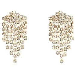 Rhinestone Chandelier Tassel Dangle Earrings Dainty Short Fringe Chain Earrings
