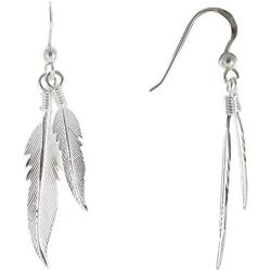Les Poulettes Jewels - Sterling Silver Earrings Two Feathers