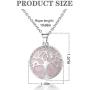 Tree of Life Necklace,Chakra Pendant Necklace Crystals Quartz Jewelry with Chain Gift for Women 