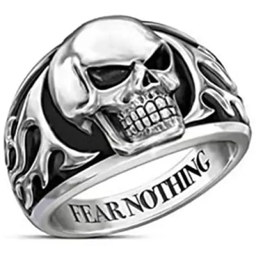 Skull Ring for Men, Gothic Demon Skull Head Ring, Punk Rock Skull Totem Ring, Vintage Black Eye Skull Bone Amulet Ring, Hip Hop Halloween Biker Ring, Viking Skull Jewelry Gift for Men Boys Skull Ring for Men, Gothic Demon Skull Head Ring, Punk Rock Skull Totem Ring, Vintage Black Eye Skull Bone Amulet Ring, Hip Hop Halloween Biker Ring, Viking Skull Jewelry Gift for Men Boys