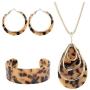 ORAZIO Acrylic Jewelry Set for Women Statement Boho Resin Earrings Necklace Bracelet