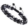 MOOSU Tiger Eye Stone Bracelet Frosted Black Agate Frosted Beads Couple Style Iron Gallstone Bracelet Hand-Woven Jewelry