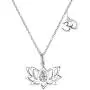 YFN Yoga Lotus Flower Pendant Necklace with Om Symbol Sterling Silver with Pear Shape Cubic Zirconial Lotus Flower Jewelry Earrings for Mom Women Wife Mother Day Birthday Gift (Lotus Necklace)