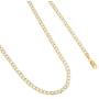 Nuragold 10k Yellow Gold 4.5mm Cuban Chain Curb Link Diamond Cut Pave Two Tone Bracelet, Mens Womens Lobster Lock 7'' 7.5'' 8'' 8.5'' 9''