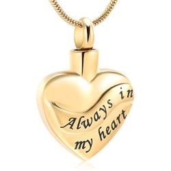 memorial jewelry Heart Shape Creamation Ash Jewelry Holder Necklace Always in My Heart for Ashes
