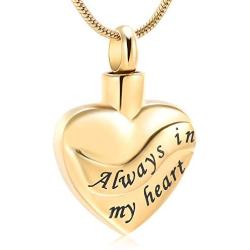 memorial jewelry Heart Shape Creamation Ash Jewelry Holder Necklace Always in My Heart for Ashes