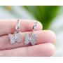 INENIMARTJ Charm Butterfly Hoop Earrings, 14K Gold Silver Crystal Butterfly Drop Dangle Earrings for Women and Girls
