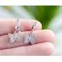 INENIMARTJ Charm Butterfly Hoop Earrings, 14K Gold Silver Crystal Butterfly Drop Dangle Earrings for Women and Girls