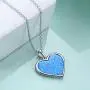 Tree of Life Heart Simulated Opal Pendant Necklace, 925 Sterling Silver Jewelry Christmas Birthday Friendship Gifts for Women Forever in My Heart
