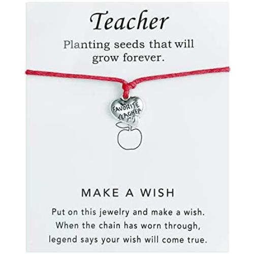 yfstyle Gift Card Bracelets Back to School Graduation for Mama Teachers Adjustable Bracelet with Silver Pendant Thanksgiving Jewelry Gifts
