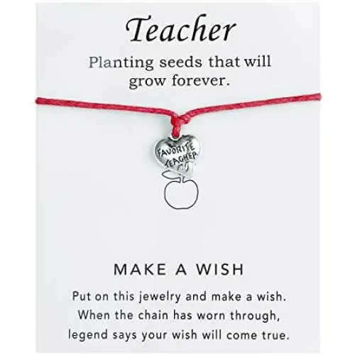 yfstyle Gift Card Bracelets Back to School Graduation for Mama Teachers Adjustable Bracelet with Silver Pendant Thanksgiving Jewelry Gifts