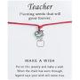 yfstyle Gift Card Bracelets Back to School Graduation for Mama Teachers Adjustable Bracelet with Silver Pendant Thanksgiving Jewelry Gifts
