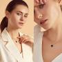 AMIREUX Four Leaf Clover Necklaces for Women - Good Luck - Pendant Necklace - Rose Gold Plated Cubic Zirconia - Black/Red Agate/Green