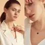 AMIREUX Four Leaf Clover Necklaces for Women - Good Luck - Pendant Necklace - Rose Gold Plated Cubic Zirconia - Black/Red Agate/Green