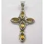 SilverStarJewel 925 Sterling Silver Marquise Cut Citrine Cross Pendant 1.7'' Stone Gift SilverStarJewel 925 Sterling Silver Marquise Cut Citrine Cross Pendant 1.7'' Stone Gift