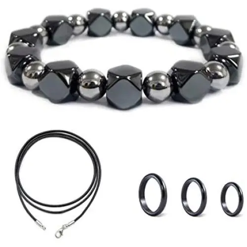Genuine Hematite Bracelet for Men and Women, Magnetic Therapy Bracelet Absorbs Negative Engergy, Bead Strand Stones Healing Bracelet Genuine Hematite Bracelet for Men and Women, Magnetic Therapy Bracelet Absorbs Negative Engergy, Bead Strand Stones Healing Bracelet