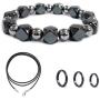 Genuine Hematite Bracelet for Men and Women, Magnetic Therapy Bracelet Absorbs Negative Engergy, Bead Strand Stones Healing Bracelet