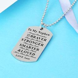 to My Niece Nephew Inspirational Gift Jewelry Dog Tag Pendant Necklace from Aunt Uncle Nephew Necklace Niece Necklace