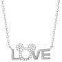 Disney Mickey Mouse Love Silver Plated Cubic Zirconia Necklace, Official License