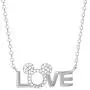Disney Mickey Mouse Love Silver Plated Cubic Zirconia Necklace, Official License Disney Mickey Mouse Love Silver Plated Cubic Zirconia Necklace, Official License