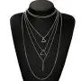 Anglacesmade Bohemia Layered Choker Necklace Silver Triangle Necklace Bar Necklace Geometric Necklace Bohemian Jewelry for Women and Girls
