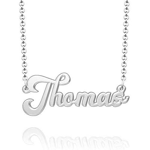 Moonlight Collections Custom Name Necklace Silver 925 Personalized Nameplate Pendant